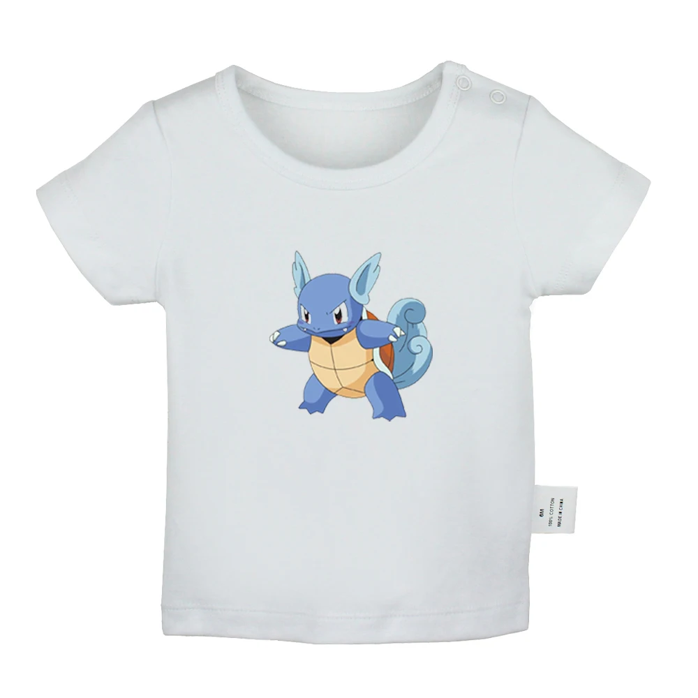Футболки для новорожденных с рисунком из мультфильма «Pokemon Oddish Wartortle Zorua Goldeen»; однотонные футболки с короткими рукавами для малышей - Цвет: JbBabyYW664D