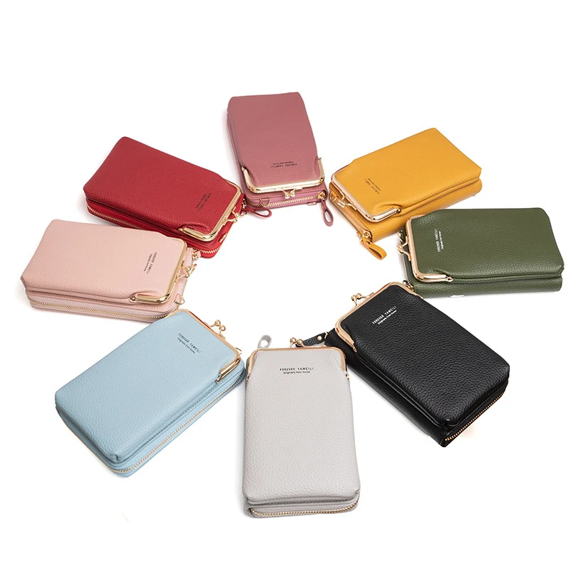 Hot Selling Women Small Phone Cross Body Purse PU Leather Blocking Cross Body Cell Bag For Women With Zipper & Lock In Stock 2