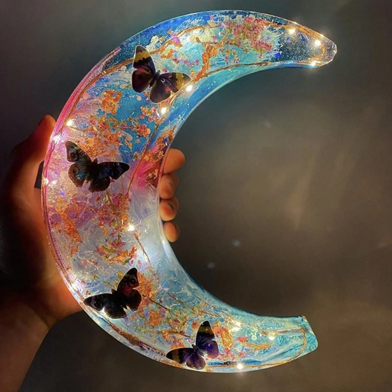 Moon Shape Epoxy Resin Mold Ornaments Casting Silicone Mould DIY Crafts Home Decorations Making Tool | Украшения и аксессуары