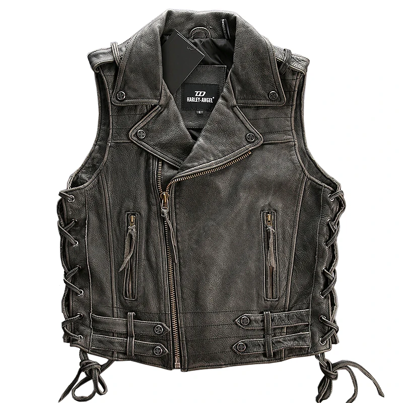 HA1501 прочтите описание! Мотоциклетный жилет азиатского размера из коровьей кожи