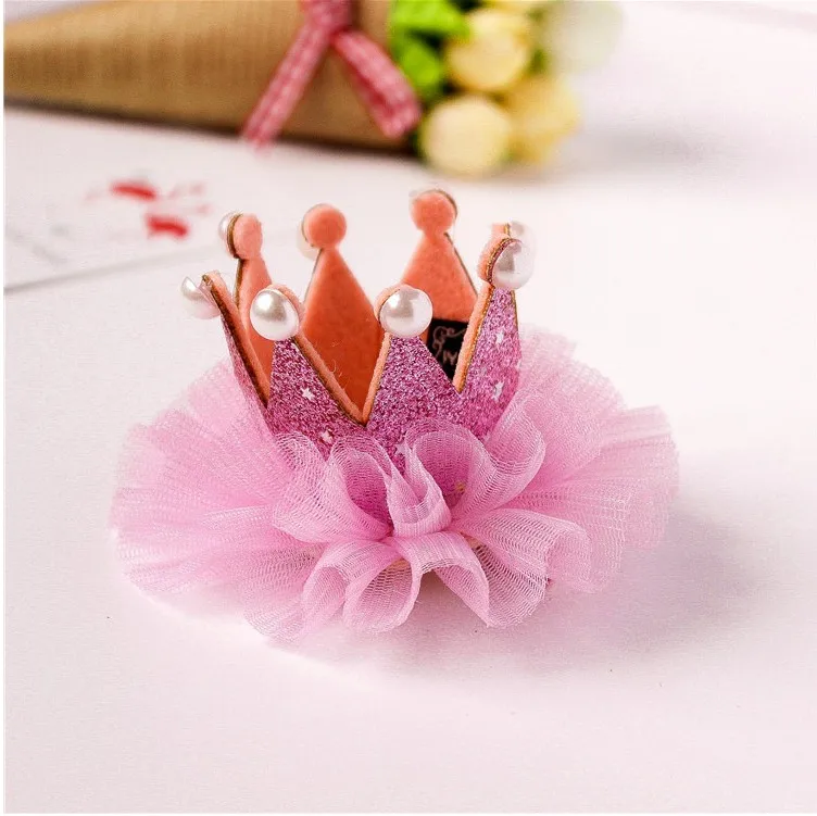 Прекрасный кружевной Корона Роза медведь декоративные аксессуары с зажим для волос с жемчугом корона принцессы