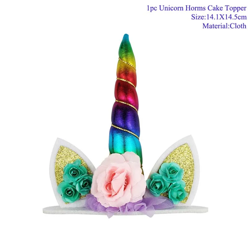 1pc Colorful Радуга Единорог обертки для кексов торт Топпер Единорог День Рождения украшения для торта для вечеринки детский душ Единорог вечерние принадлежности - Цвет: 1pc Colorful