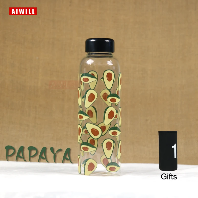 PAPAYA glass water bottle