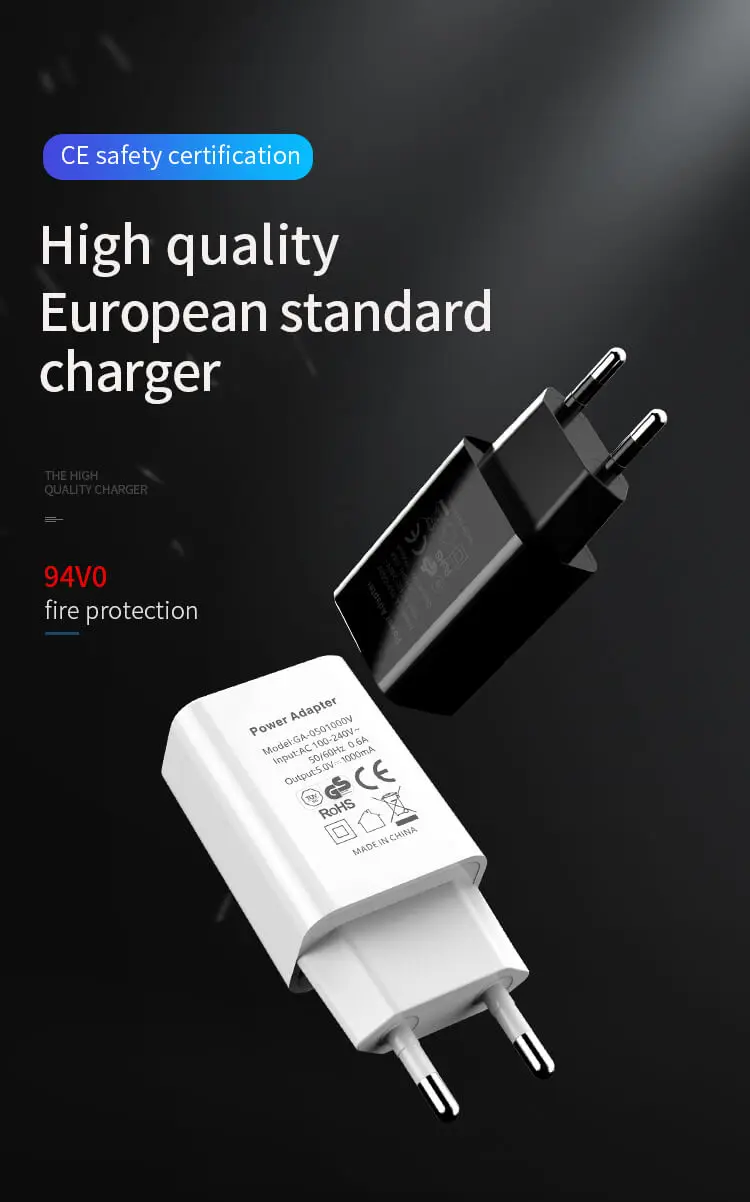 Hannord EU 5V1A 5V2A зарядное устройство для мобильного телефона CE Европейское зарядное устройство высокого качества USB зарядное устройство адаптер Быстрое настенное зарядное устройство