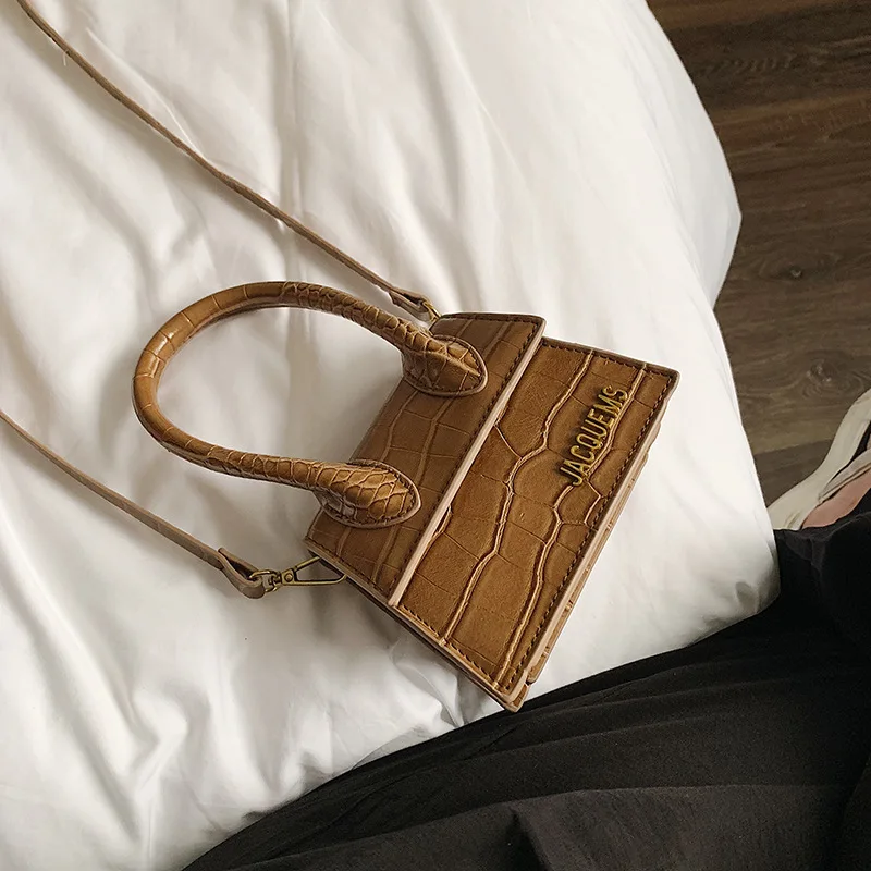 Alligator Brown Женская мини-сумка-тоут, новинка, крокодиловый узор, флип-сумка через плечо, женская простая сумка на плечо, маленькая квадратная женская сумка - Цвет: Alligator Brown