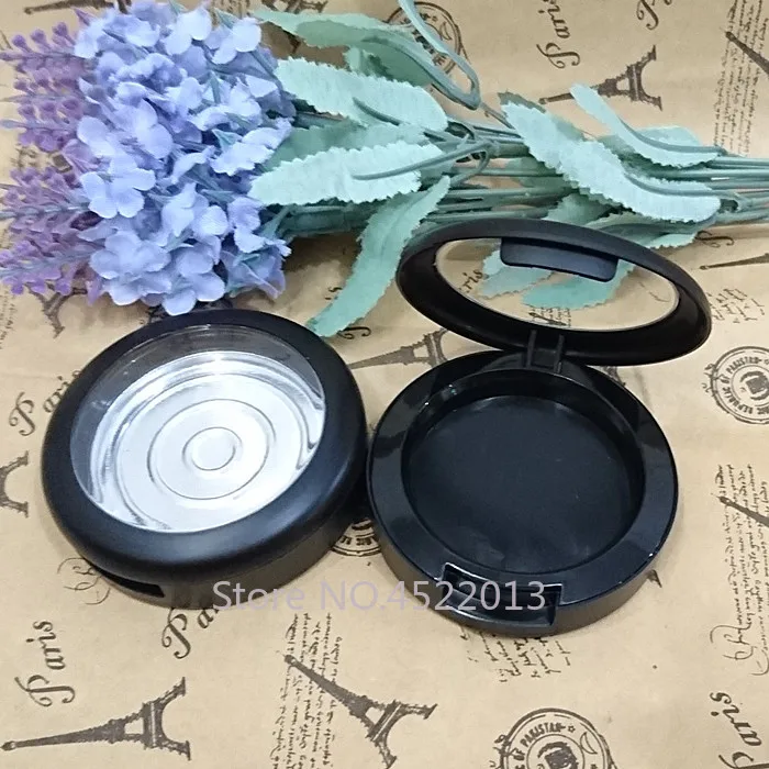 44 мм пластиковый матовый черный круглый компактный чехол для теней век красивый