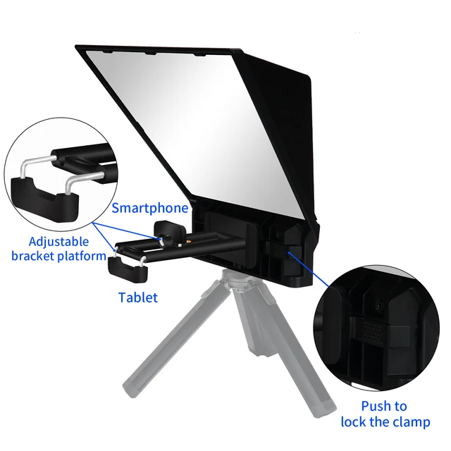 FEELWORLD TP2 TP2A Portable 8 Inch Teleprompter Supports Under 8" DSLR ...