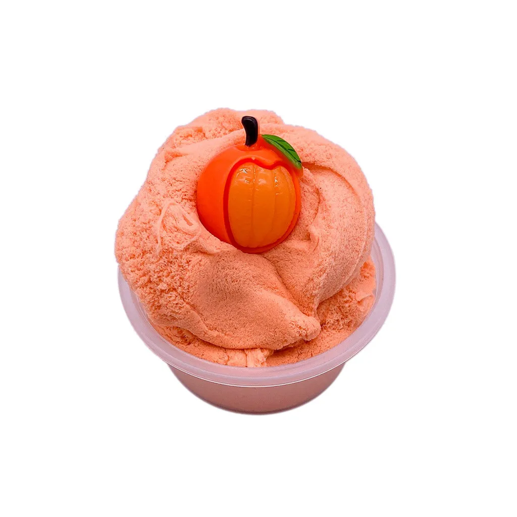 Orange 80 г фрукты ломтик облако слизи амулеты красочные не липкие слизи глина игрушка волшебный Пластилин мягкий светильник песок полимер антистресс грязь - Цвет: Orange