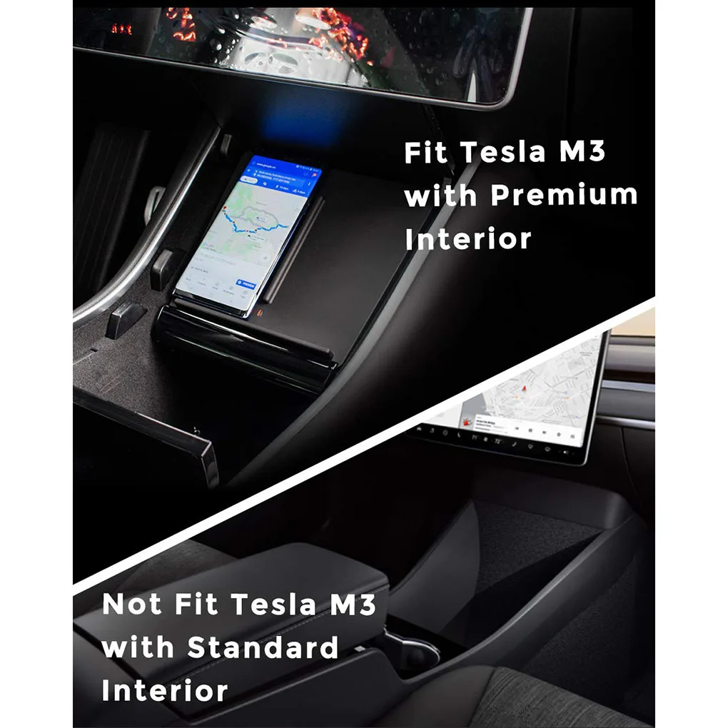 IMice Замена для Tesla Модель-3 Беспроводное зарядное устройство центральной консоли зарядная площадка для двух телефонов зарядная док-станция