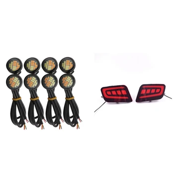 

8 Pcs 12V 2m Dual Color Switchback Turn Lights & 2 Pcs Car LED Rear Bumper Light