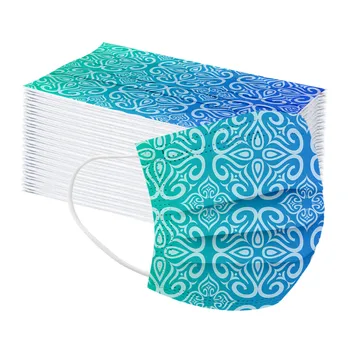 

100PC Disposable Flower Digital Print Mask Adult Non Woven Dustproof Mouth Caps For Protection Mouth Mask Masque Маска Masker