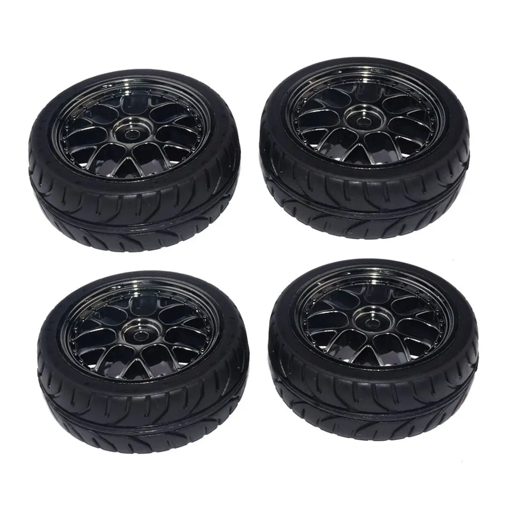 

4PCS Rubber Tires Wheel Rim Tyre For 1/10 HSP LRP HPI Kyosho FS Tamiya Traxxas RC Racing Car Drift Vehicle Parts Accessories