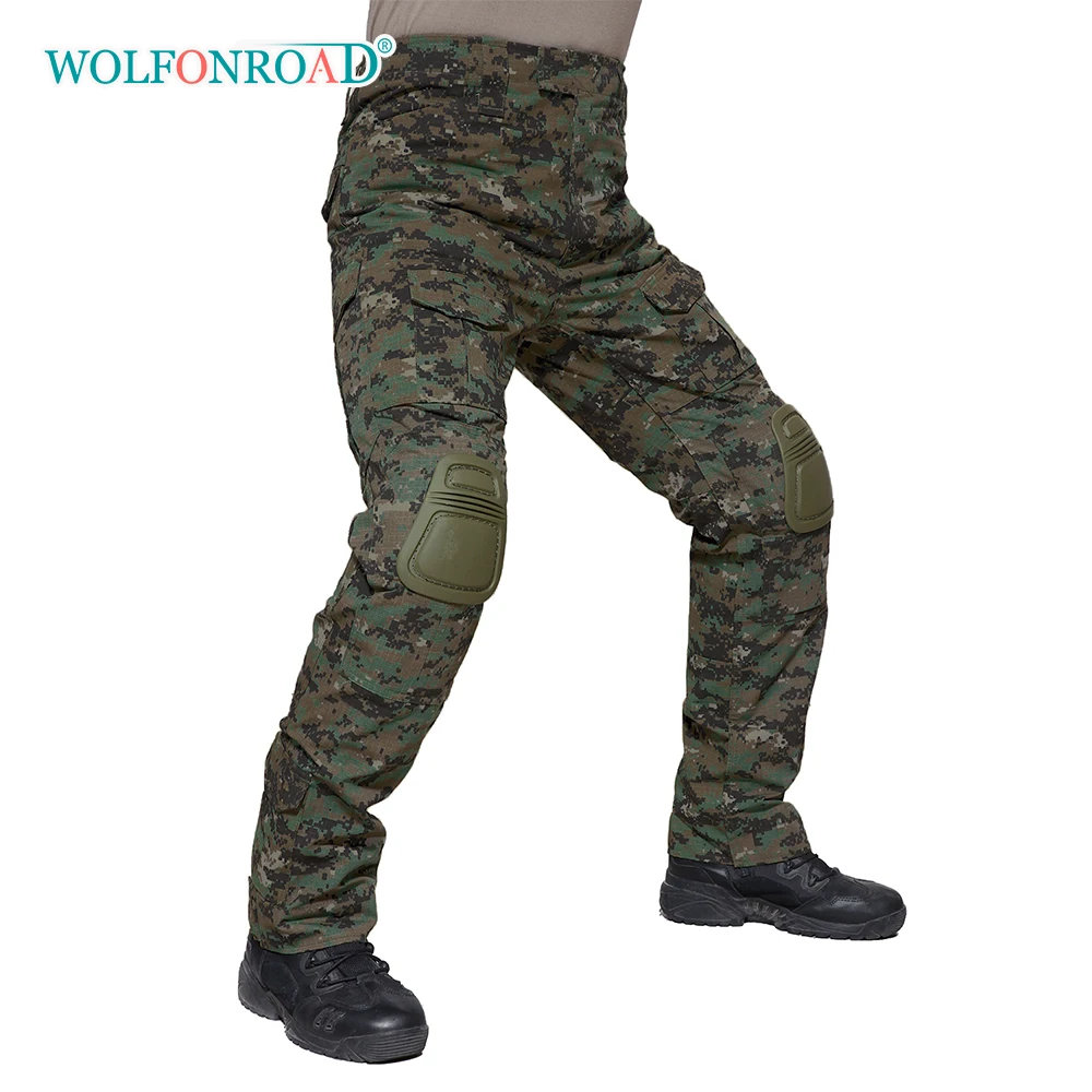 Мужские военные брюки WOLFONROAD с защитными наколенниками тактические боевые карго
