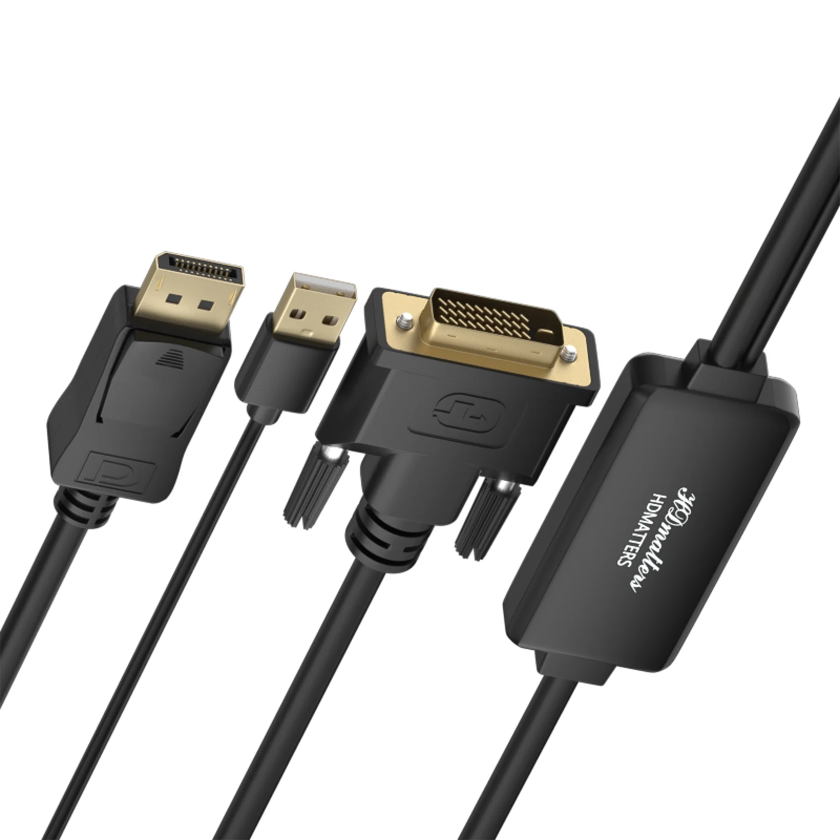 DVI to Displayport Active Adapter Cable 1.8m with USB Power 1080P Full