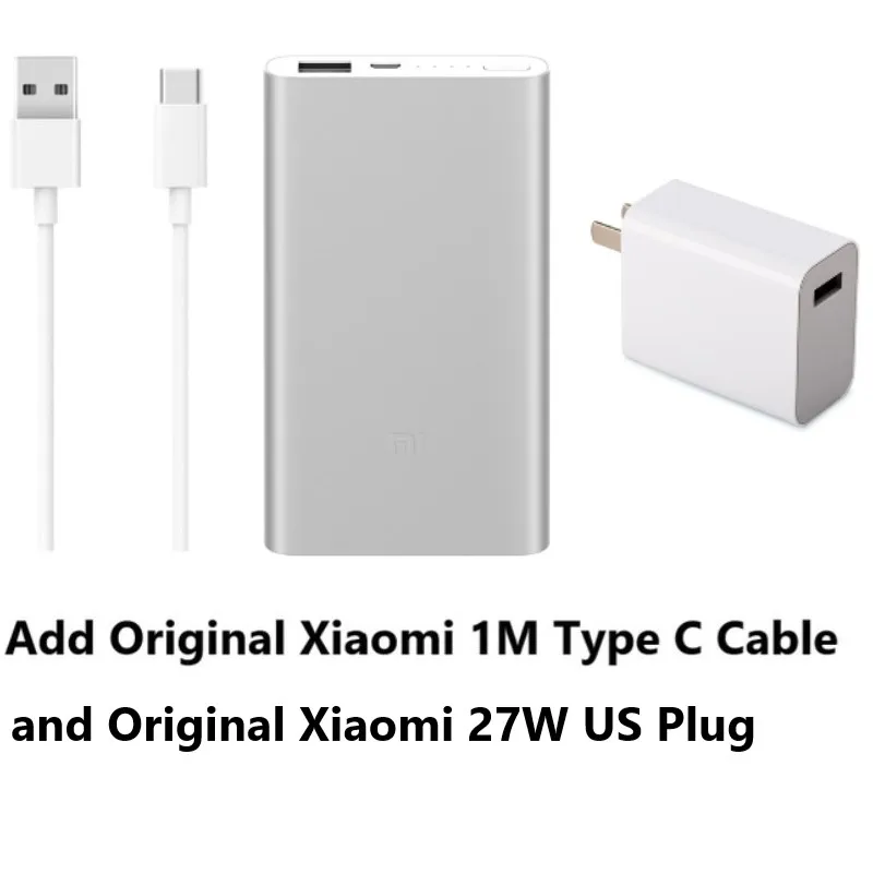 Set 2 Xiao mi power Bank 2 5000 мАч PLM10ZM mi power bank 5000 Портативная зарядка Внешняя батарея повербанк - Цвет: Set 2