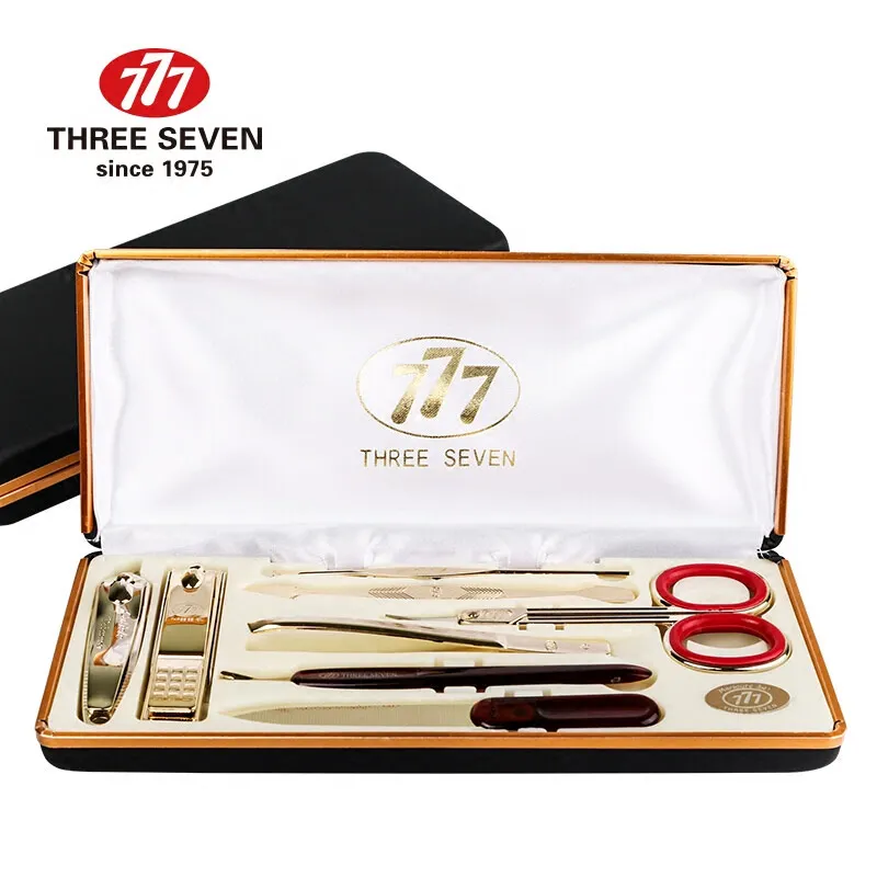 three seven manicure set gold