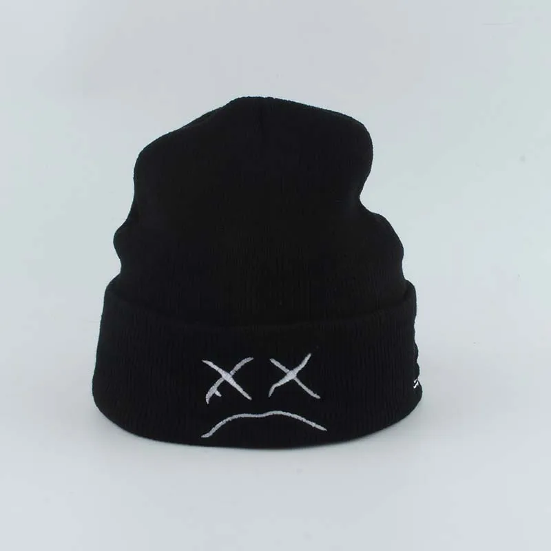 White Black Beanie Embroidery