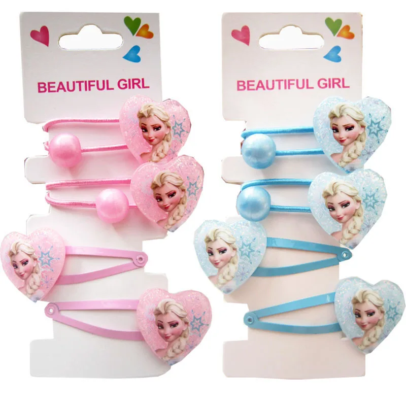 Doll-Accessories Hair-Clips Head-Rope Makeup-Toys Frozen Elsa Anna Cartoon Childrens