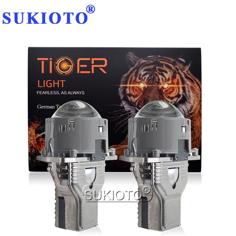 SUKIOTO 1 Set New 3.0 Inch Bi-LED Projector Lens 70W White Auto LED Headlamp For H4 H1 H7 H11 9005 9006 Bulbs | Автомобили и