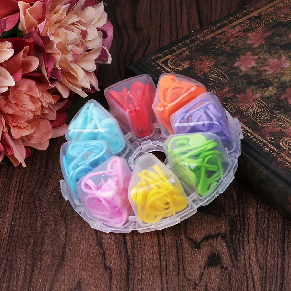 104PCS Knitting Crochet Locking Stitch Needle Clip Markers Holder Tool Useful