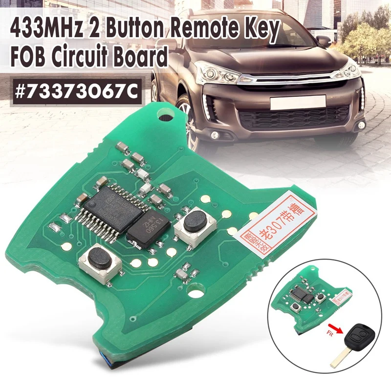 43 Гц 2 кнопки дистанционного ключа FOB печатная плата для Peugeot 307 / Citroen 73373067C|Морское