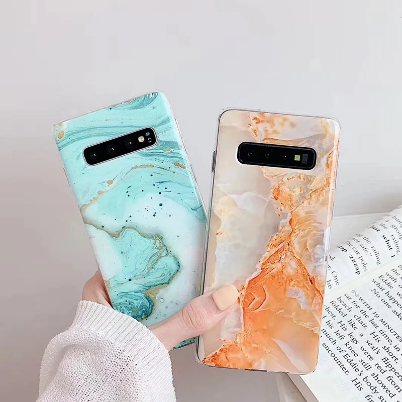 Мраморные текстурные Чехлы для samsung S10 S9 S8 Plus S10e Классический камень IMD Мягкий ТПУ чехол для samsung Galaxy S7 S7Edge задняя крышка fundas