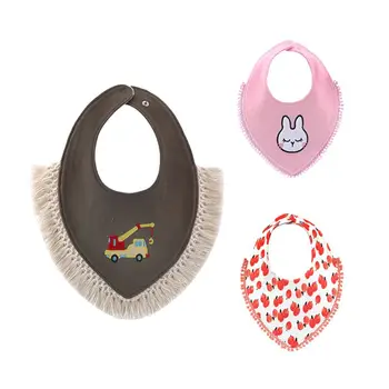 

Baby Tassel Saliva Towel Soft Cotton Toddler Scarf Newborn Waterproof Burp Bids H55B