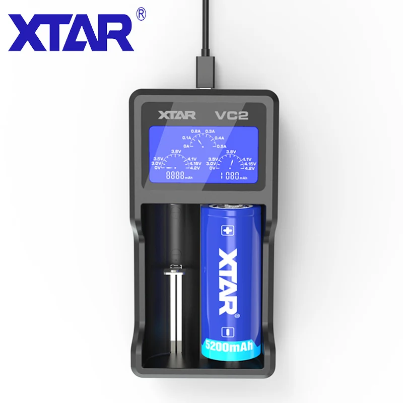 VC2 XTAR lcd зарядное устройство VC2 VC2S MC2 для 20700 21700 18650 батарея/QC3.0 быстрое зарядное устройство SC2/PB2S POWER BANK 18650 зарядное устройство - Цвет: VC2