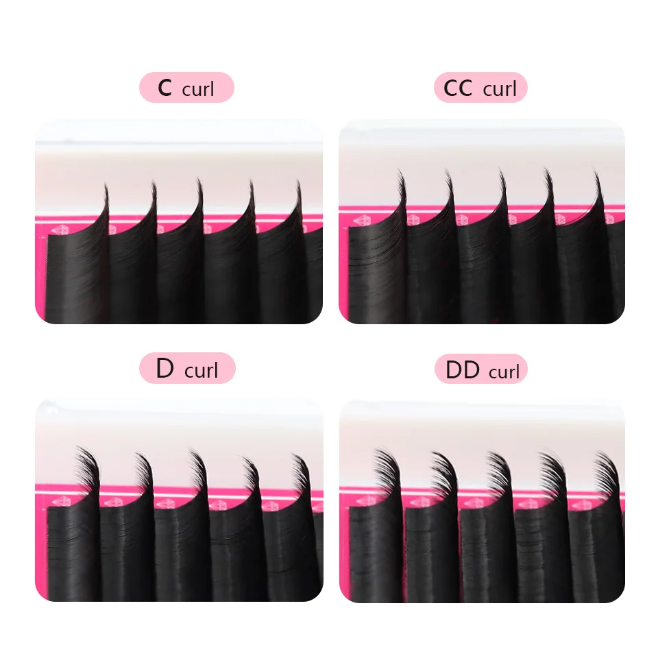 12Lines All Size Faux Mink Eyelash Extension Synthetic Silk Eyelash Russian Volume Eyelashes Extension Supplies for Professional