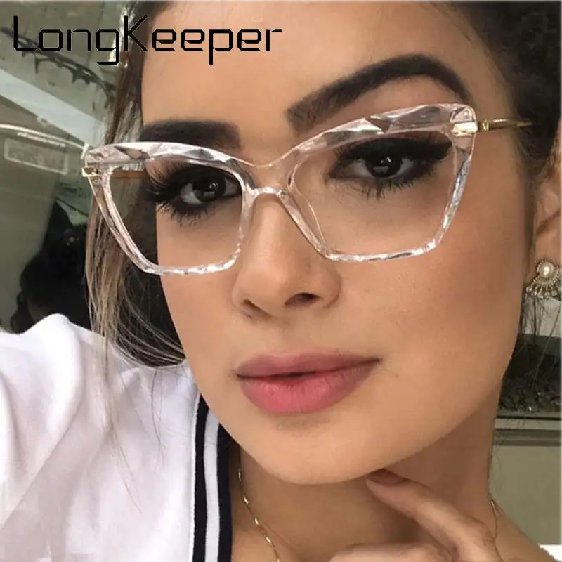 Longkeperer сексуальные очки для глаз кошки рамка женские роскошные оптические очки женские компьютерные очки для чтения очки с прозрачными линзами