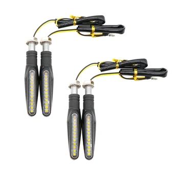 

4Pcs Motorcycle Turn Signal 12Led Mobile Flash Motorcycle Indicator Light Bendable Tail