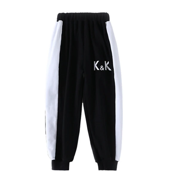 black pants Детские черно-белые комплекты с длинными рукавами для мальчиков и девочек, хип-хоп, хип-хоп, Ds, джазовые танцевальные костюмы, одежда для бальных танцев, наряд для детей - Цвет: black pants