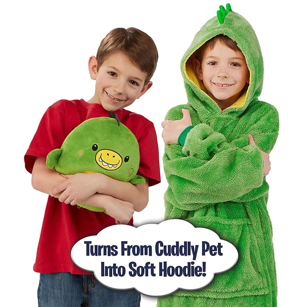 Kids Pets Hoodie Blanket Children's Sweatshirt Pet Wearable Blankets Soft Hooded Coats Fleece Winter Toy With Hoodies BK025 | Дом и сад