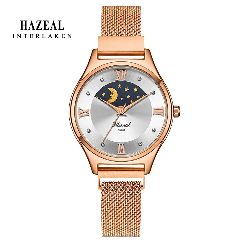 Switzerland Luxury Women Watches Moon Face Ladies Wristwatch Original