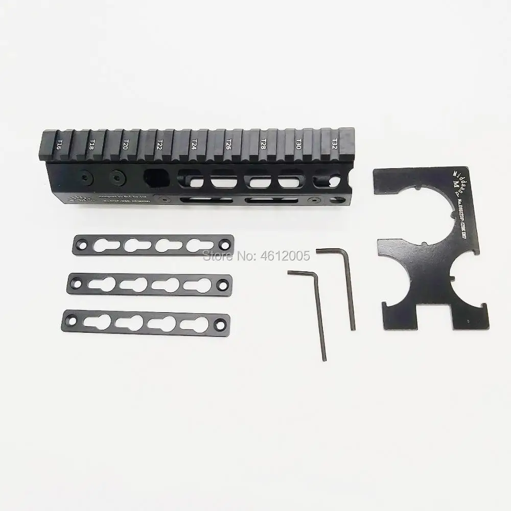 7 дюймов тактический ar15. 223 5,56 mlok keymod compatibele handguard свободном тонкий ar 15 Handguard Quad рельсовая сталь гайка для M4 M16