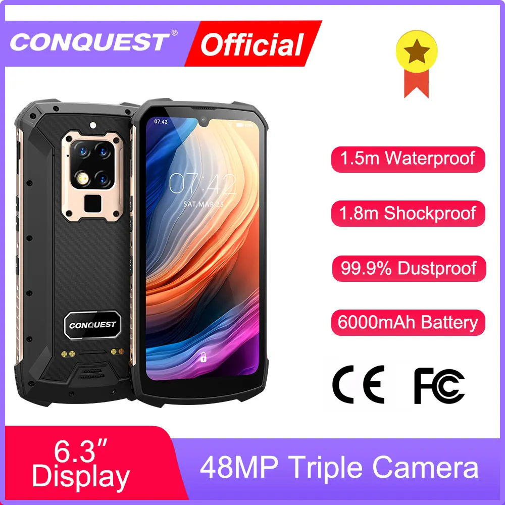 

CONQUEST S16 Android Phone Rugged IP68 Waterproof NFC Smartphones IP68 Celular Cell phone Cellphones Mobile Phones Unlocked