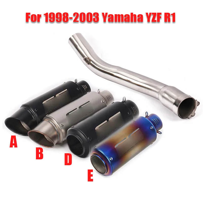 

R1 Motorcycle Slip-on Exhaust Muffler Escape Connecting Connetor Tube Pipe Full System for 1998-2003 Yamaha R1 YZF R1 YZF-R1