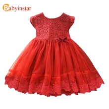 Babyinstar/Одежда для маленьких девочек; кружевное бальное платье без рукавов; элегантный Детский костюм принцессы; Детские платья для девочек