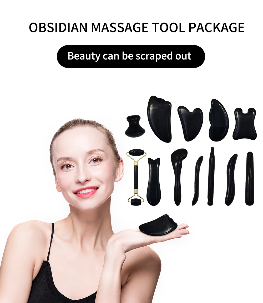 Hd034870ad8e047da85322a79040ea124q Natural Black Obisidian Gua Sha Massage Tool Relax Meditation Stone Facial Skin Body Care Manual SPA Massager Pressure Therapy