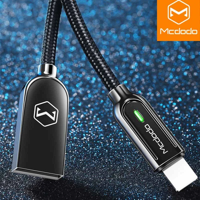 MCDODO светодиодный USB кабель для iPhone 11 Pro X XR XS MAX автоматическое отключение быстрое зарядное устройство телефонный кабель для iPhone 8 7 6s 6 Шнур зарядки