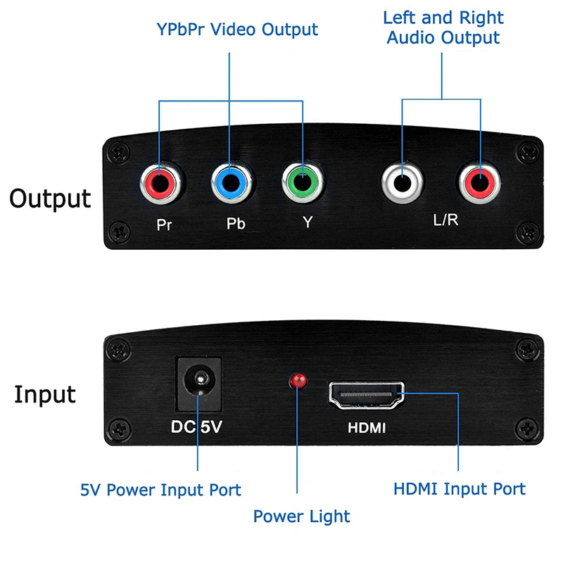 1080P HDMI к 5RCA RGB 4K компонентный YPbPr видео и R/L аудио адаптер конвертер HD tv