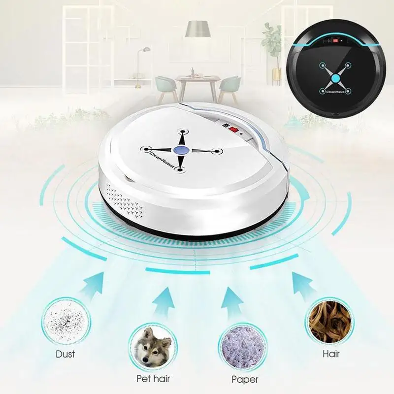 2 ColorHome Auto Cleaner Robot Microfiber Smart Robotic Corners Dust Vacuum Cleaner Floor Cleaner Sweeper Mandatory Mop T9N3