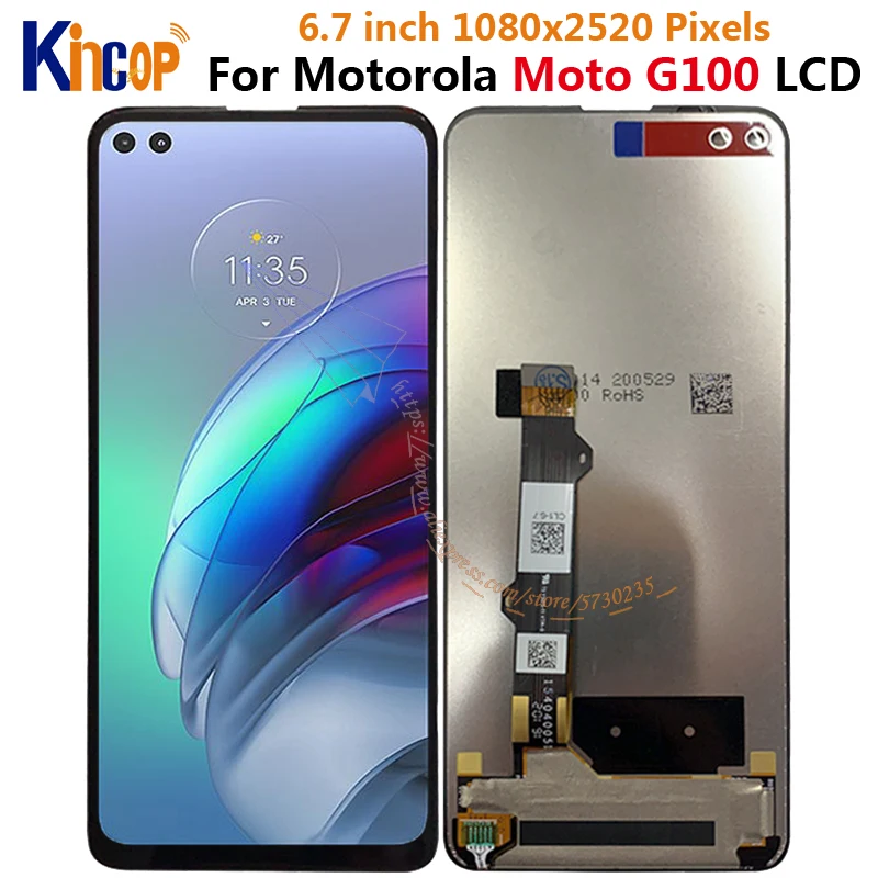 motorola moto g100 6.7インチの大画面です。 オリジナル 6.7 インチディスプレイモトローラ MOTO G100 Lcd