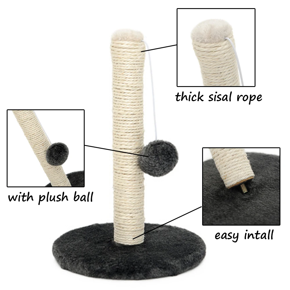 Sisal Rope Cat Scraper Scratching Post Kitten Pet Jumping Tower Toy with Ball Cats Sofa Protector Climbing Tree Scratcher Tower