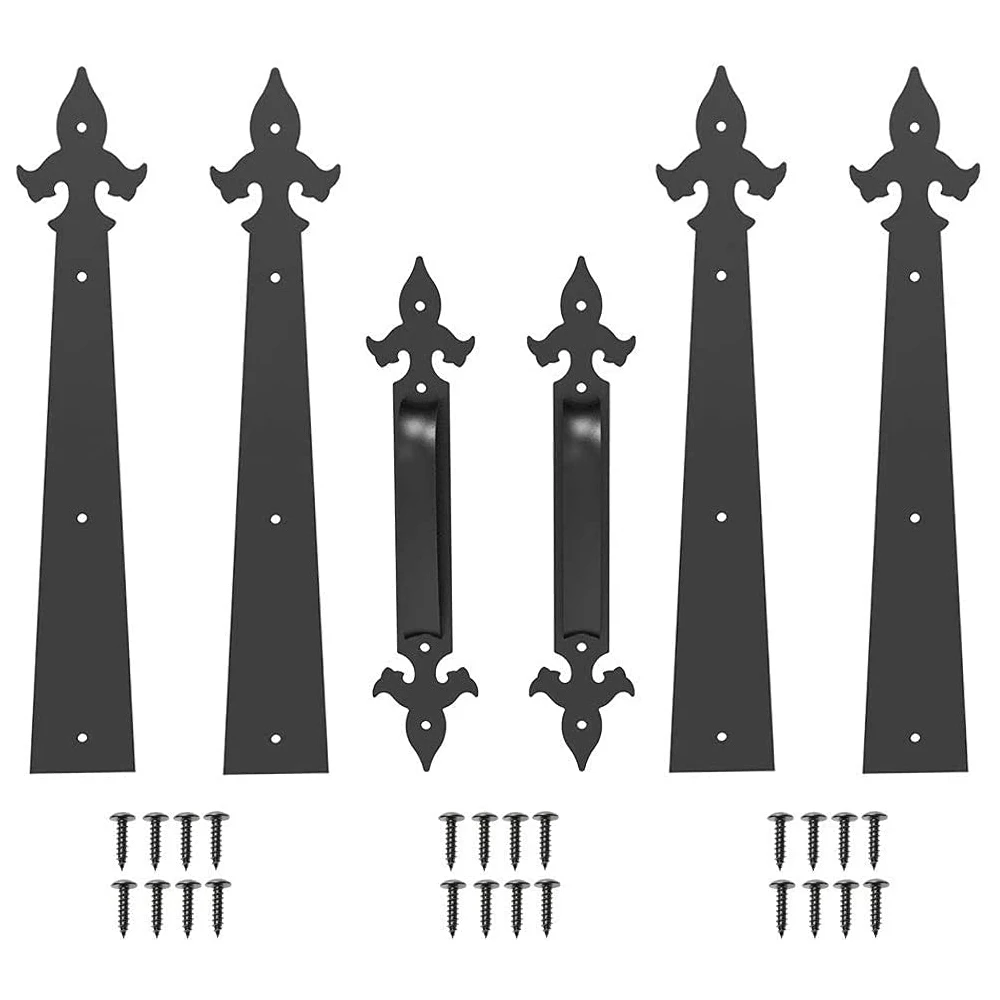 

Jachor Black Magnetic Decorative Garage Hardware Set Door Hinges Handles Household Creative Carriage House Door Hinge