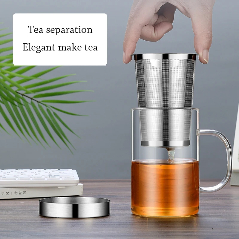 Curge Стекло Чай Кубок кружки с крышкой Чай Infuser стеклянный, с двойными стенками чашка для Кофе бутылка-термос для стакан для воды Стекло бутылка для воды