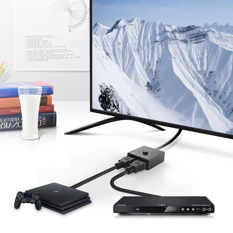HDMI коммутатор 2 порта двусторонний ручной переключатель 2x1/1x2 HDMI концентратор-HDCP сквозной-Sup порты Ultra HD 4K 3D 1080P