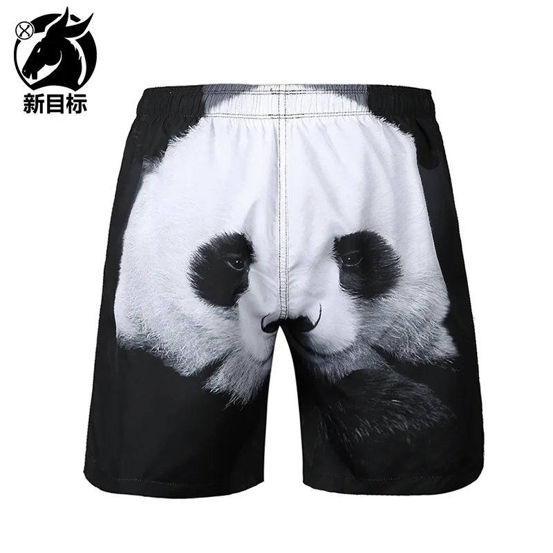 AliExpress Лето, стиль, популярные брендовые купальные штаны, пляжные шорты с 3D принтом панды, повседневные Модные мужские штаны средней длины