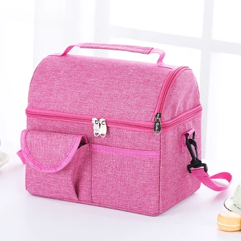 

Food Storage Tote Thermal Insulated Bento Case Waterproof Solid Color Lunch Bag New Fashion Women Handbags Pack