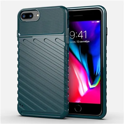 Для iPhone 7 8 Plus чехол матовый \ Матовый ТПУ силиконовый чехол для телефона для iPhone 7 8 чехол для мобильного телефона - Цвет: Dark Green
